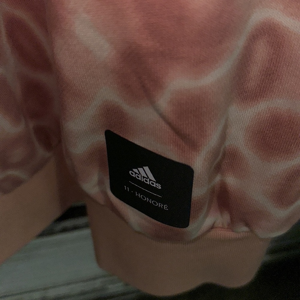 NWT adidas 1H crew cropped sweatshirt with water orange sherbet print size 1x - Picture 4 of 10